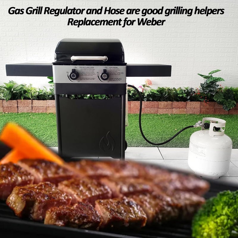 GrillAce Gas Grill Regulator and Hose, Replacement for Weber, Charbroil, Nexgrill Grill, Propane Patio Heater and Fire Pit... (8FT) - Image 3